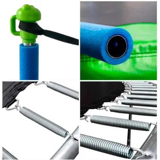 Dexmalle 16FT Round Outdoor Trampoline for Kids with Safety Enclosure Net, Basketball Hoop and Ladder image {4}