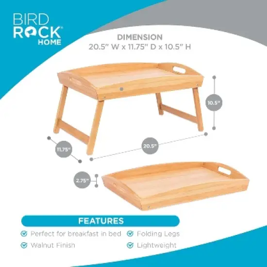 BirdRock Home Bamboo Breakfast Serving Tray - Natural image {1}