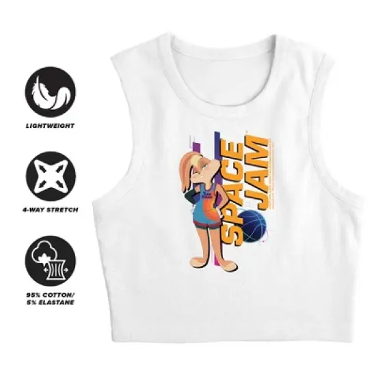 Women's Space Jam 2 Lola Standing Sleeveless Crop Top Tank image {2}