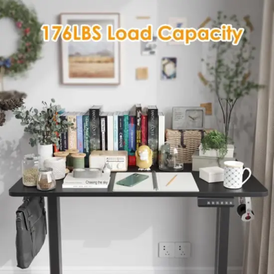 Lirago Black Electric Standing Desk 40x24 Splice Board Carbon Steel Frame 170LB Capacity Height Adjustable image {6}