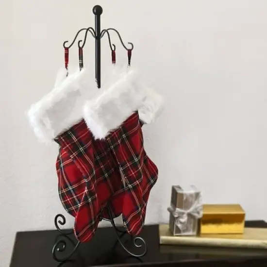 Haute D&eacute;cor Adapt Adjustable 12 Hook Christmas Stocking Holder Matte Black image {3}