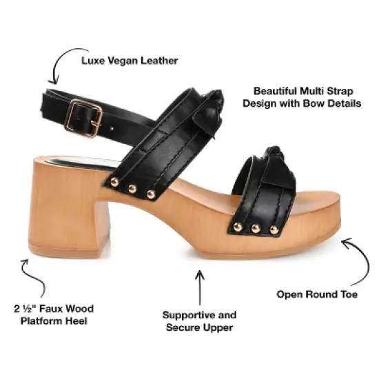 Journee Collection Womens Tia Double Bow Accent Clog Sandals image {7}