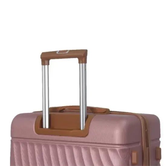MAYEERTY 3-Piece ABS Luggage Set Suitcases with Multi-Position Handle, Silent Spinner Wheels, and TSA Lock - 20''24''28'', Rose Gold image {7}
