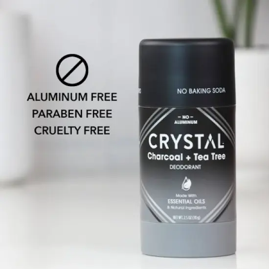 Crystal Magnesium Enriched Deodorant - Charcoal + Tea Tree - 2.5oz image {3}