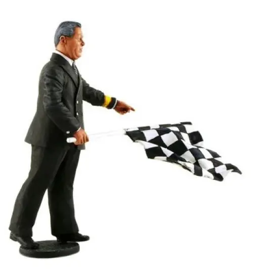 1950-1970's Director of the Course Standing with Checker Flag Figurine for 1/18 by Lemans Miniatures image {2}