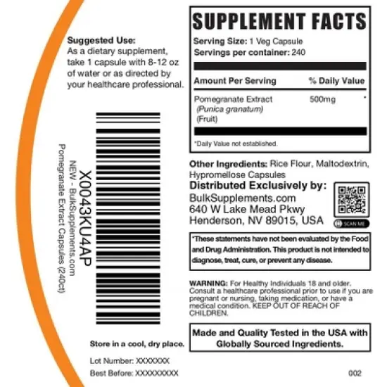 BulkSupplements Pomegranate Extract Capsules image {5}