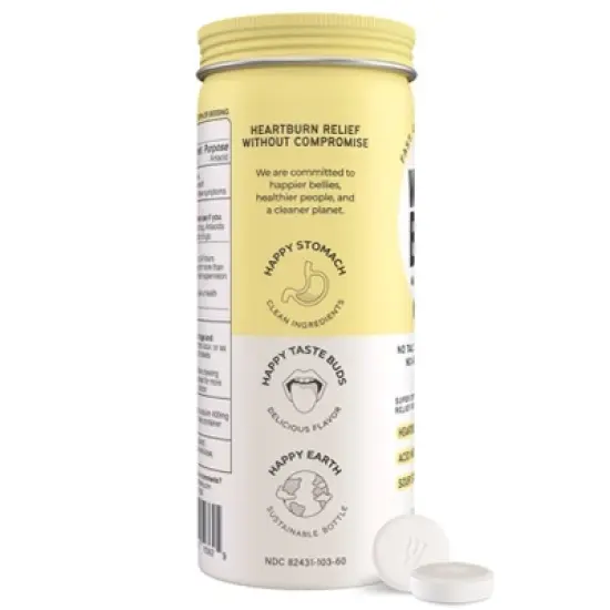 Wonderbelly Antacid 1000mg Chewable Tablet - Lemon Sorbet - 60ct image {1}