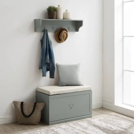 2pc Harper Entryway Set with Bench and Shelf - Crosley image {1}