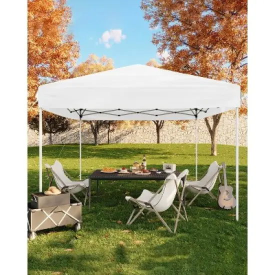 10x10 Pop Up Canopy Tent, Outdoor Tent with 3 Adjustable Height, Easy Set Up Canopy with 4 Sandbags & Carrying Bag for Camping, Parties,Outdoor Events image {13}