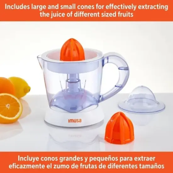 IMUSA 34oz Electric Citrus Juicer, 25 Watts - White: Lemon Juice Maker, Plastic, 90-Day Warranty, 2.3 lbs, No Speeds image {1}