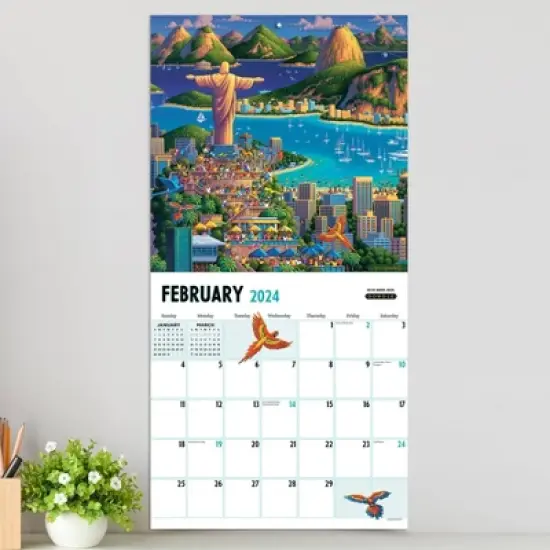TF Publishing 2024 Wall Calendar 12"x12" Around the World image {2}