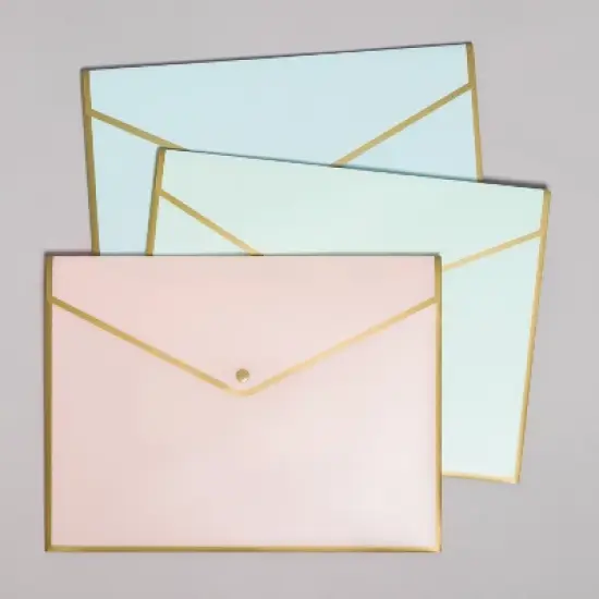 U Brands 3ct Poly Document Holders with Snap Cover Pastels: Office Supplies File Organizer & Document Sorter image {4}