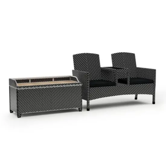 2pc Maksville Aluminum Patio Loveseat & Storage Bench - miBasics
 image {6}
