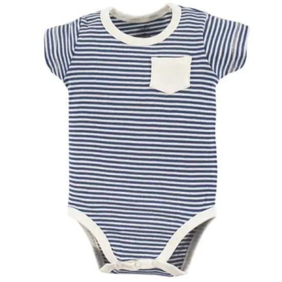 Touched by Nature Baby Boy Organic Cotton Bodysuits 3pk, Elephant image {1}