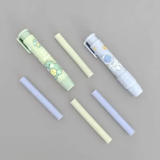 Wrapables Clickable Push Button Erasers, Retractable Erasers with Refills (Set of 2) image {2}