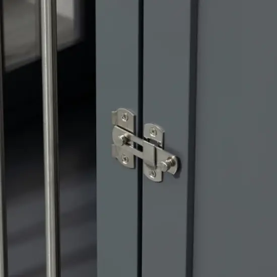 PawHut Wooden Dog Crate Furniture Wire Pet Cage Kennel, End Table with Double Doors, and Locks, for Medium and Large Dog House Indoor Use image {5}