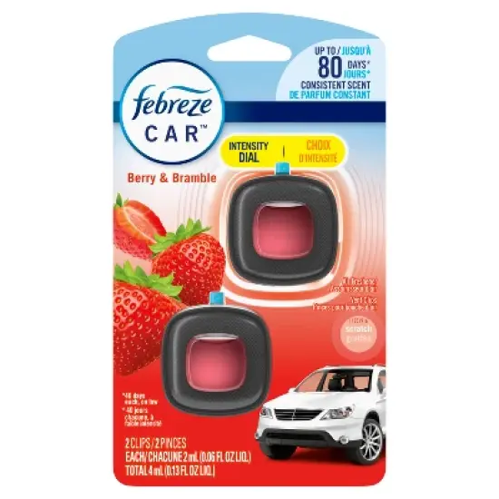 Febreze Car Air Freshener Vent Clip - Berry & Bramble - 0.13 fl oz/2pk image {8}