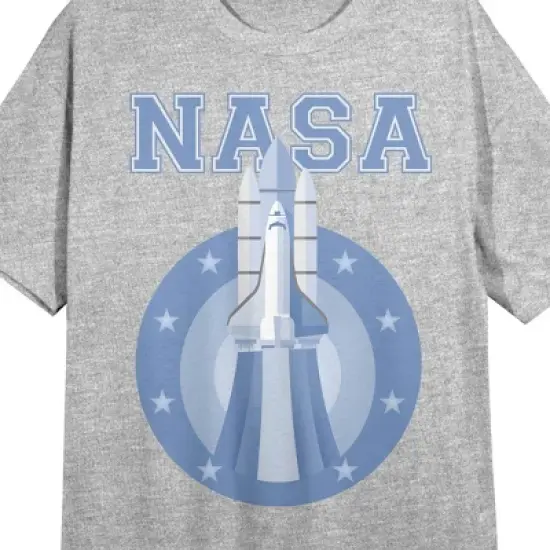 NASA Shuttle Logo Women's Heather Gray Short Sleeve Crew Neck Sleep Shirt image {1}