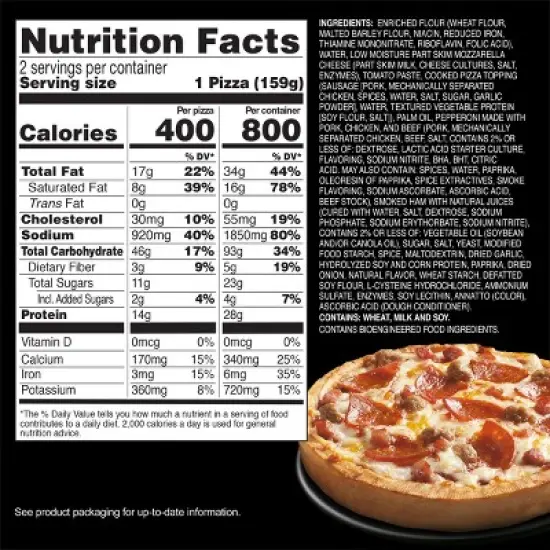 Red Baron Meat Trio Frozen Deep Dish Personal Pizza - 11.2oz image {5}