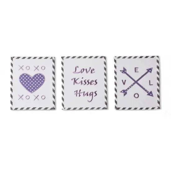 Bacati - Love  Gray Lilac 10 pc Crib Bedding Set with Long Rail Guard Cover image {2}