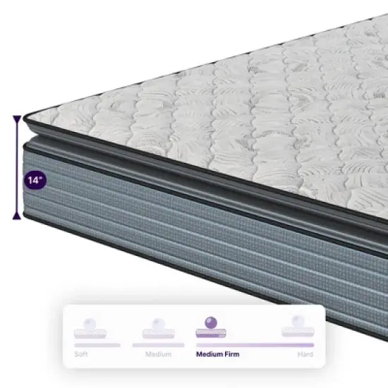 PAGED Mattress 14 Inch Hybrid Pillow Top Mattress with Low Motion Transfer for Pressure Relief image {4}
