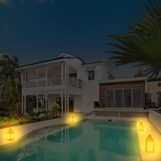 Portable Hanging Outdoor Lantern with Flame or Still Light Black - Techko Maid image {7}