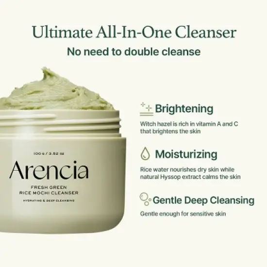 Arencia Fresh Green Rice Mochi Facial Cleanser - 3.52oz image {3}