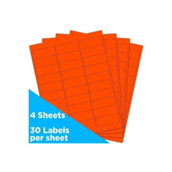 JAM Paper Laser/Inkjet Mailing Address Labels 1 x 2 5/8 Neon Red 354328230 image {1}