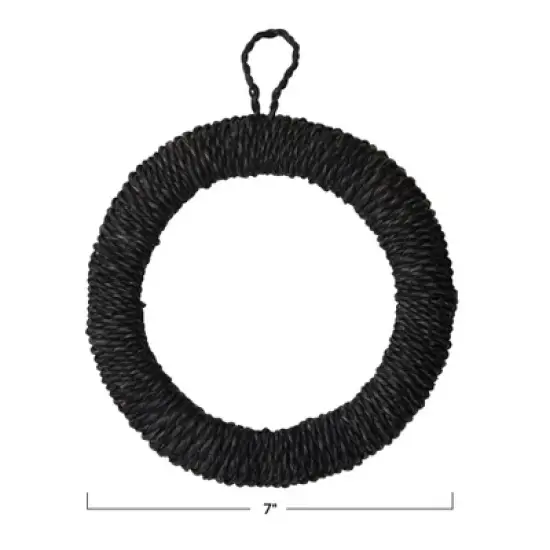 Storied Home Unique Round Hand-Woven Abaca Rope Trivet with Hanger image {2}