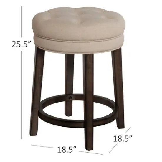 Krauss Backless Counter Height Barstool - Linen - Hillsdale Furniture image {1}