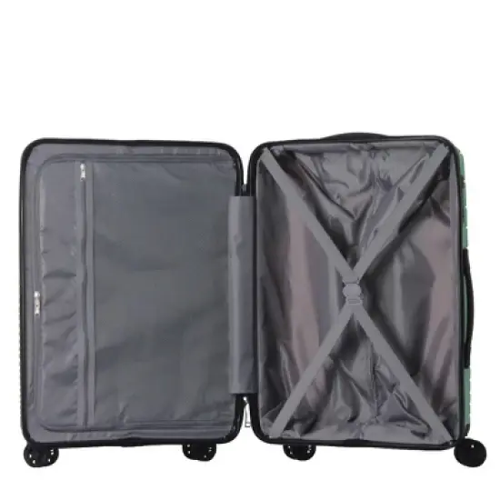 MAYEERTY 3 Piece Lightweight Luggage Set, PP Hardshell Carry on Suitcase with Spinner Wheels & TSA Lock, Green - 20"/24"/28" image {4}