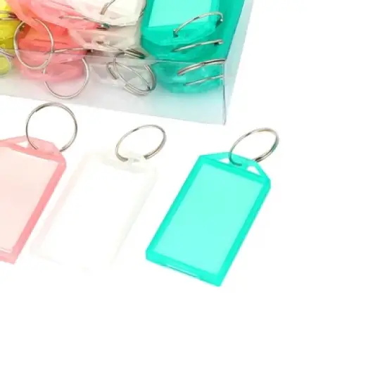 Unique Bargains Plastic ID Name Key Ring Label Tags 25 Pcs image {4}