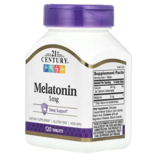 21st Century Melatonin, 5 mg, 120 Tablets image {4}
