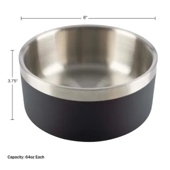 Set of 2 Dog Bowls 64oz Food and Water Bowls for Medium to Large Dogs Cats image {6}