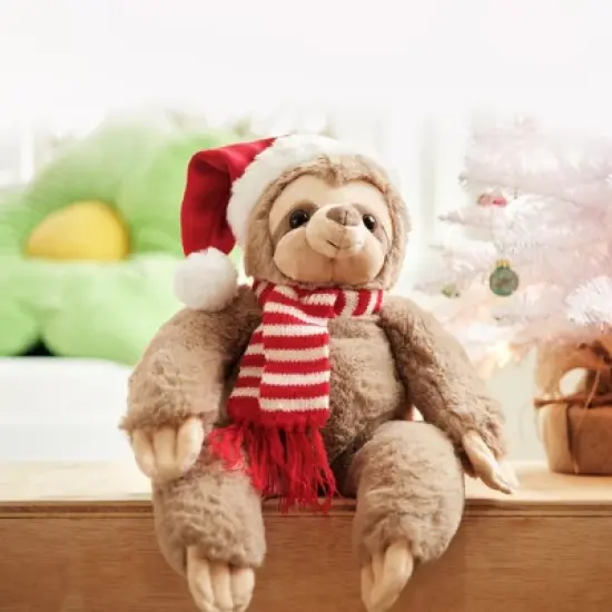 Bearington Plush Santa Sloth Christmas Stuffed Animal, 16 Inches image {3}