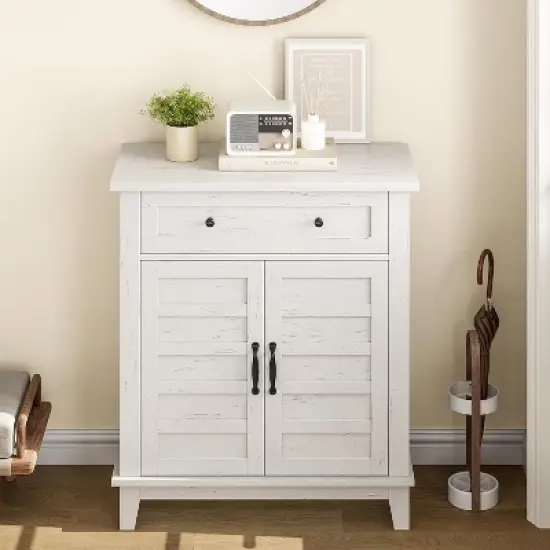 Farmhouse Storage Cabinet Adjustable with 7-Tier Shelves Style 31.5", Rustic Kitchen & Dining Room Organizer, Multi-Functional Entryway Cabinet image {9}