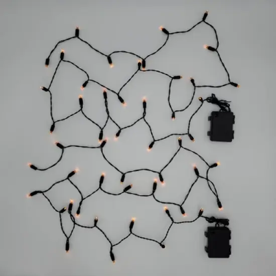 8' 2ct Battery Operated Mini String LED Lights Orange image {1}