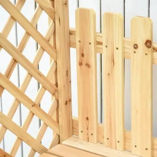 Resenkos Garden Bench, Patio Bench,Outdoor Garden Bench Arch Pergola with Natural Fir Wood Build, Protective Varnish Brown image {2}