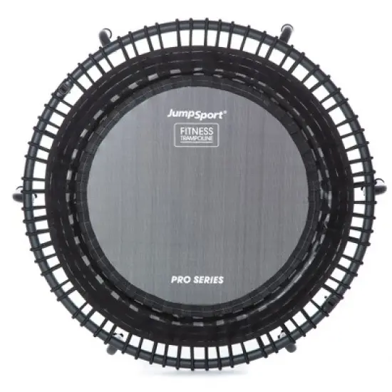 JumpSport 550f PRO Indoor Heavy Duty Lightweight 44 Inch Folding Fitness Trampoline with Arched Legs and 7 Adjustable Tension Settings, Black image {1}