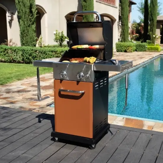 Permasteel 2-Burner Gas Grill with Foldable Side Tables image {5}