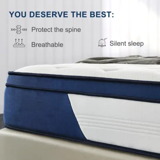 10&rdquo; Individually Pocketed Multi-Zone Stabilized Support Hybrid Mattress image {6}