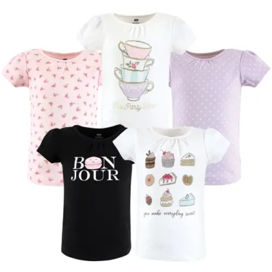 Hudson Baby Infant and Toddler Girl Short Sleeve T-Shirts, Bakery Tea Party image {8}