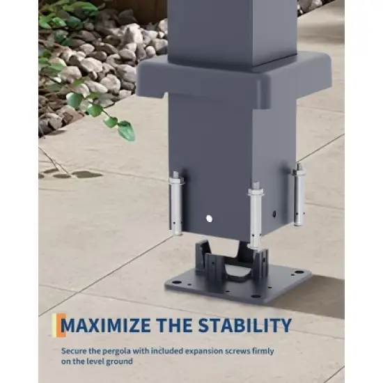 ODK All-Aluminum Louvered Pergola, Outdoor Pergola with Adjustable Louvered Roof, Reinforced Aluminum Frame, Hardtop Gazebo for Patio, Deck image {4}