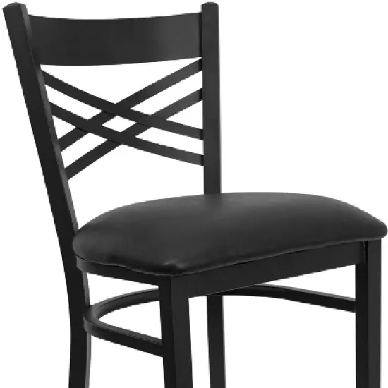 Flash Furniture Black ''X'' Back Metal Restaurant Barstool image {5}
