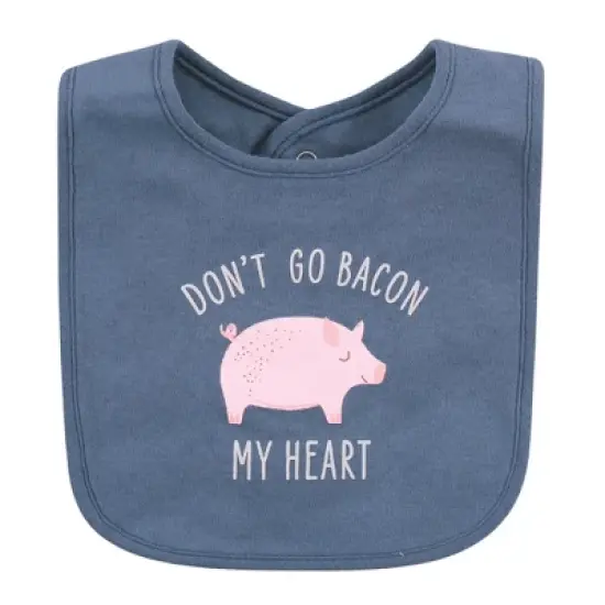 Hudson Baby Infant Boy Cotton Bibs, Bacon My Heart, One Size image {8}