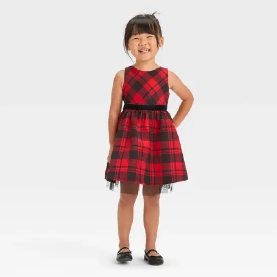 Toddler Girls' Plaid Dress - Cat & Jack&trade; Red image {3}