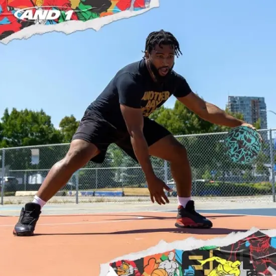 AND1 Fantom Graffiti Basketball: Official Regulation Size 7 (29.5 inches) - Deep Channel Construction, Made for Indoor Outdoor Games image {3}