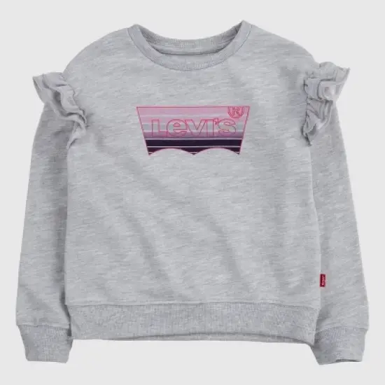 Levi's&reg; Toddler Girls' Ruffle Crewneck Sweatshirt - Heather Gray image {4}