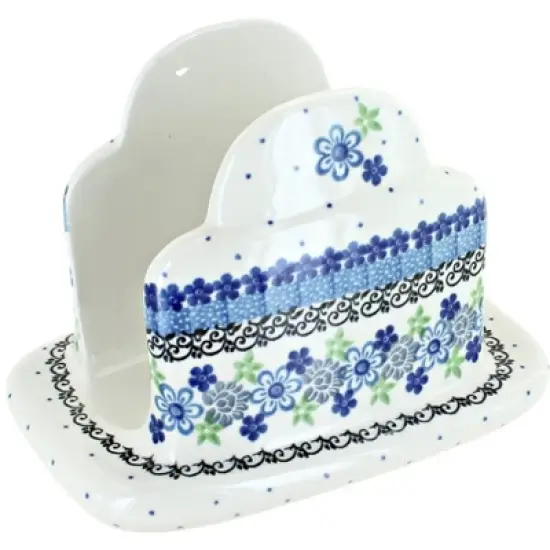 Blue Rose Polish Pottery 487 Ceramika Artystyczna Napkin Holder image {13}