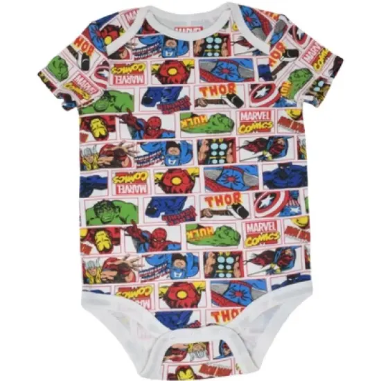 Marvel Avengers Baby Boys 5 Pack Short-Sleeve Bodysuits  image {3}